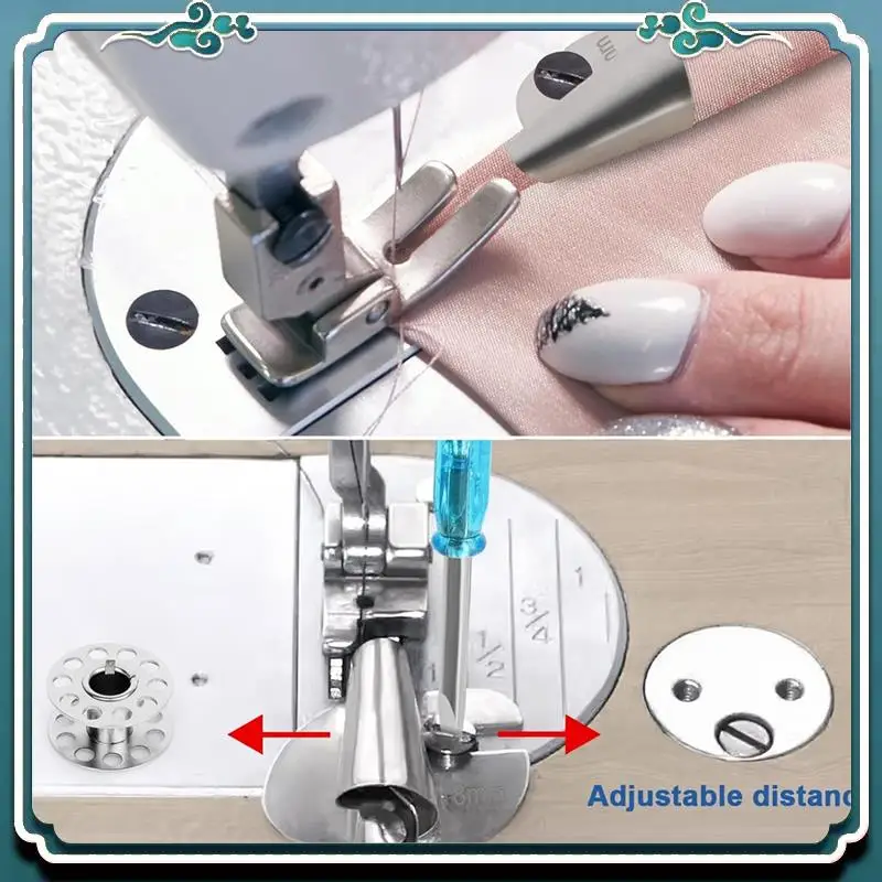 Upgraded Universal Sewing Rolled Hemmer Foot Set 8 Sizes Rolled Hem Presser Foot (3-10Mm) Wide Hem Foot, Fine Workmanship