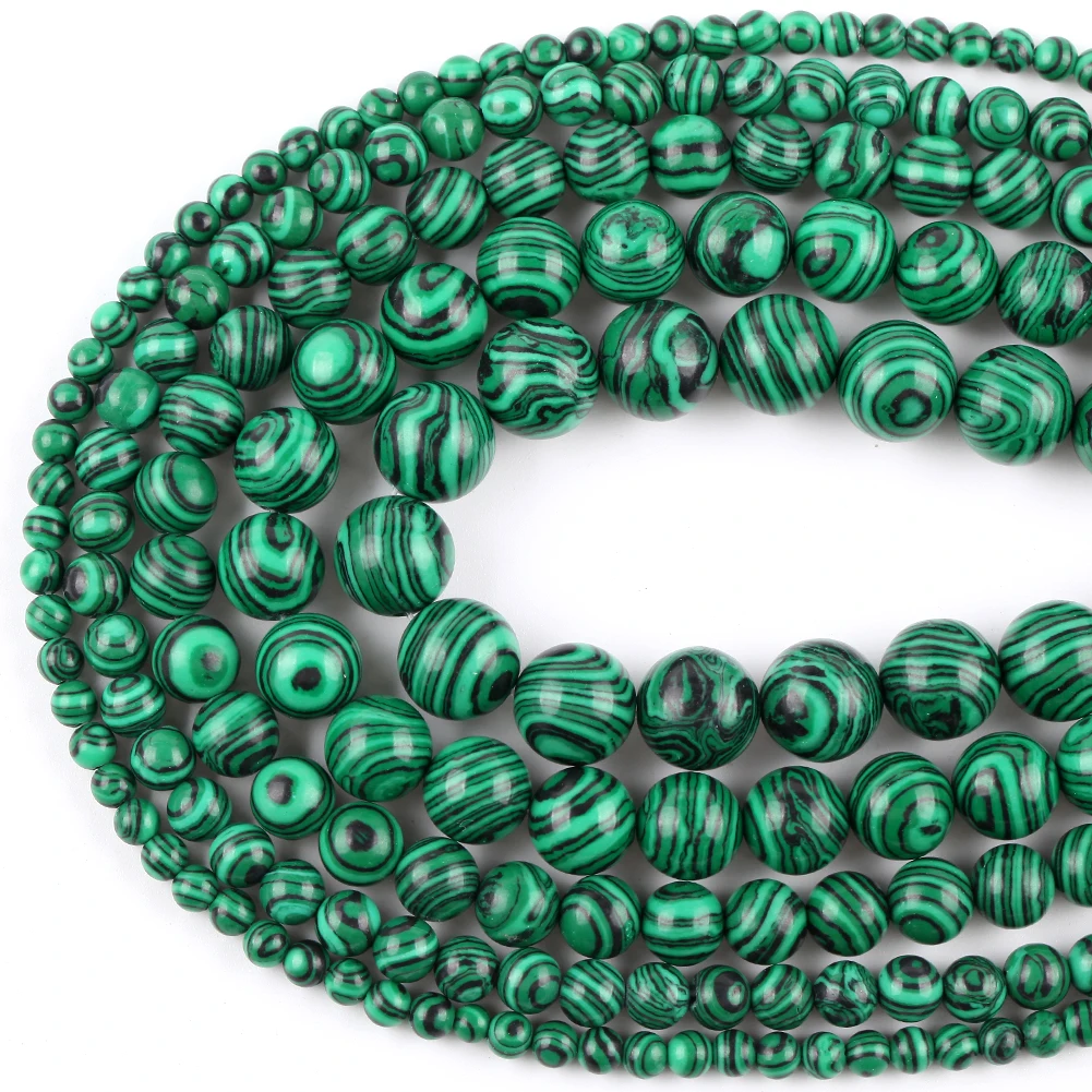 Esferas Verde Malaquita soltas, para vc fazer sua pulseira - Imagem 3