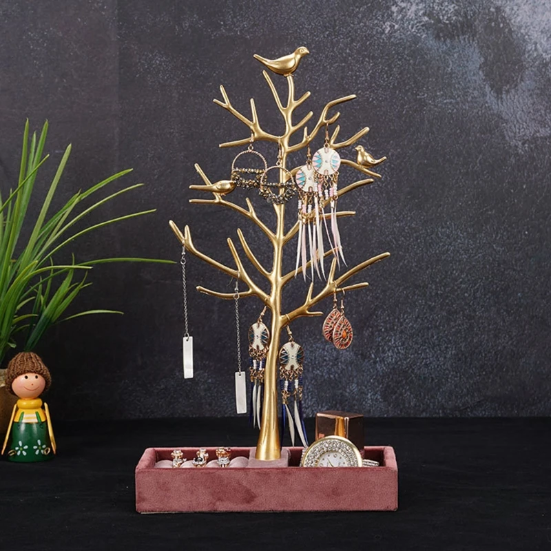 Vintage Jewelry Tree Storage Rack For Necklaces And Earrings Ring Tree