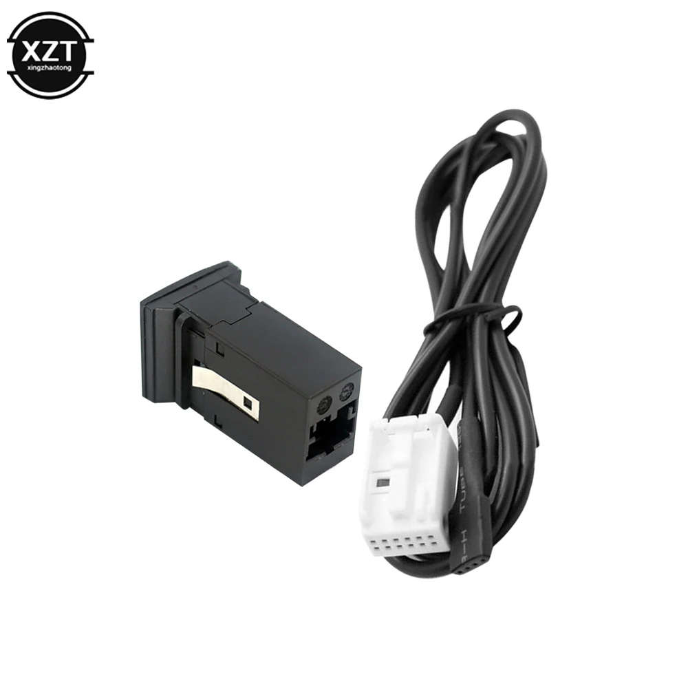 VW1 RCD510 RCD310 RNS315 Jetta 5 MK5 Golf 6 MK6 용 케이블 하네스가있는 소켓의 1 Set 자동차 AUX 스위치 인터페이스 어댑터