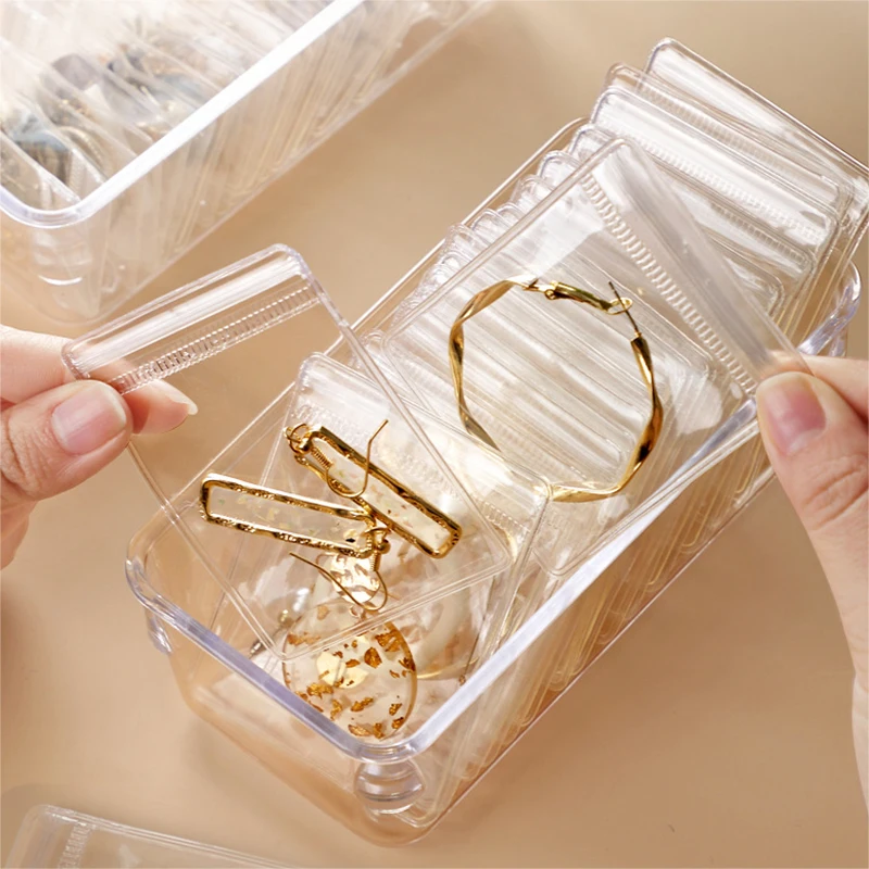 Transparent Zip Lock PVC Bags Jewelry Bag Pouches Anti-oxidation Bag  Earring Bracelet Necklace Jewelry Storage Organizer Box