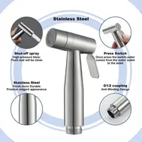 304 Stainless Steel Spray Gun Shower Handheld Bidet Sprayer Set Handheld Toilet Bidet Faucet Sprayer Shower Nozzle Self Cleaning 2