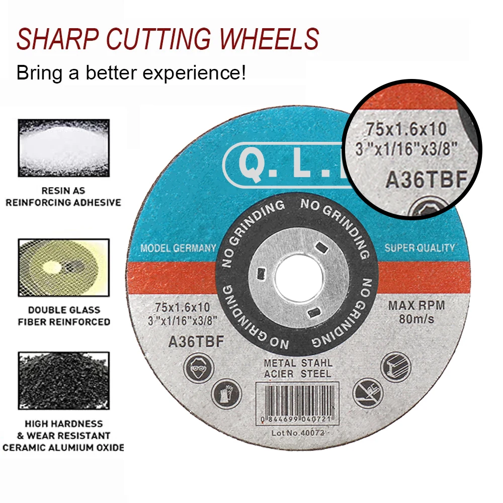75mm Cut Off Wheels 3-inch Metal Cutting Disc 1.6mm Thickness for Angle Grinders to Rotate Metal Cutting Circular Saw Blades cutting disc cutting blade saw blade