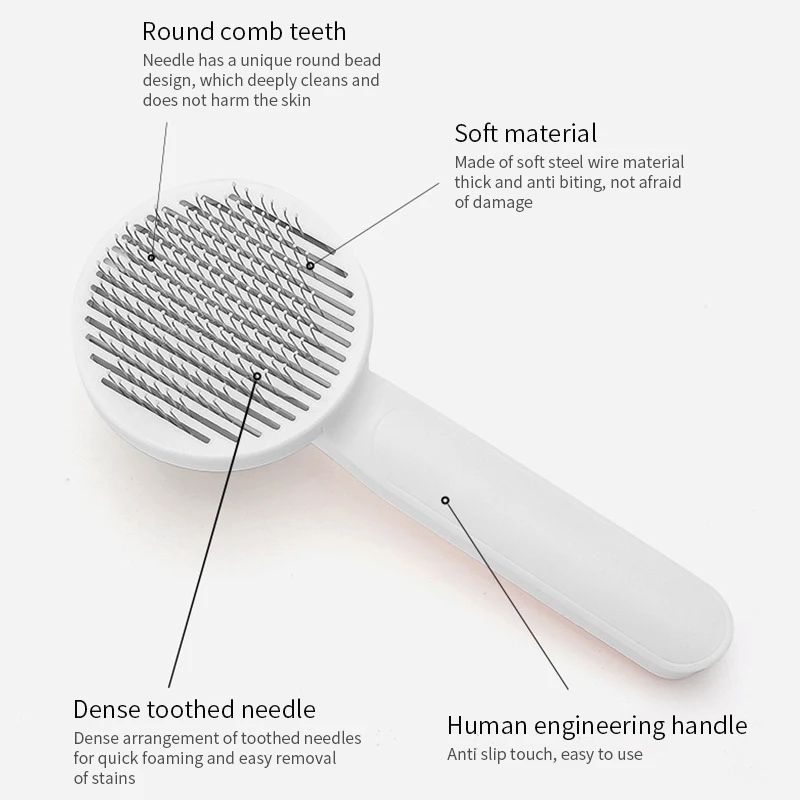 Title 5, Self Cleaning Slicker Brush for Dog and Cat Rem...