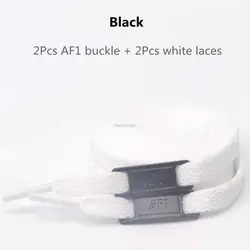 Classic White Shoelaces and Sneaker Decoration Set - Stylish Sneakers Accessories - 180 cm (Black)
