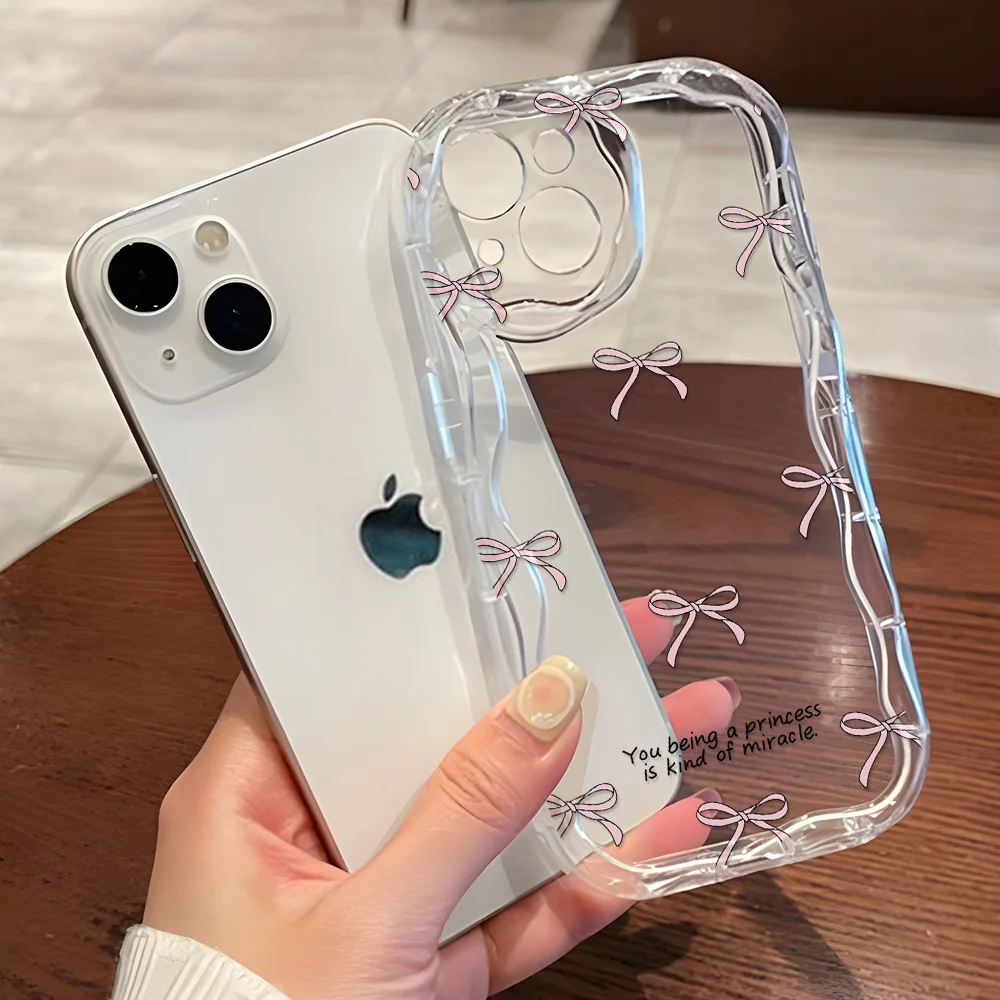 Bow Wavy Edge 3D Wave Phone Case Cover