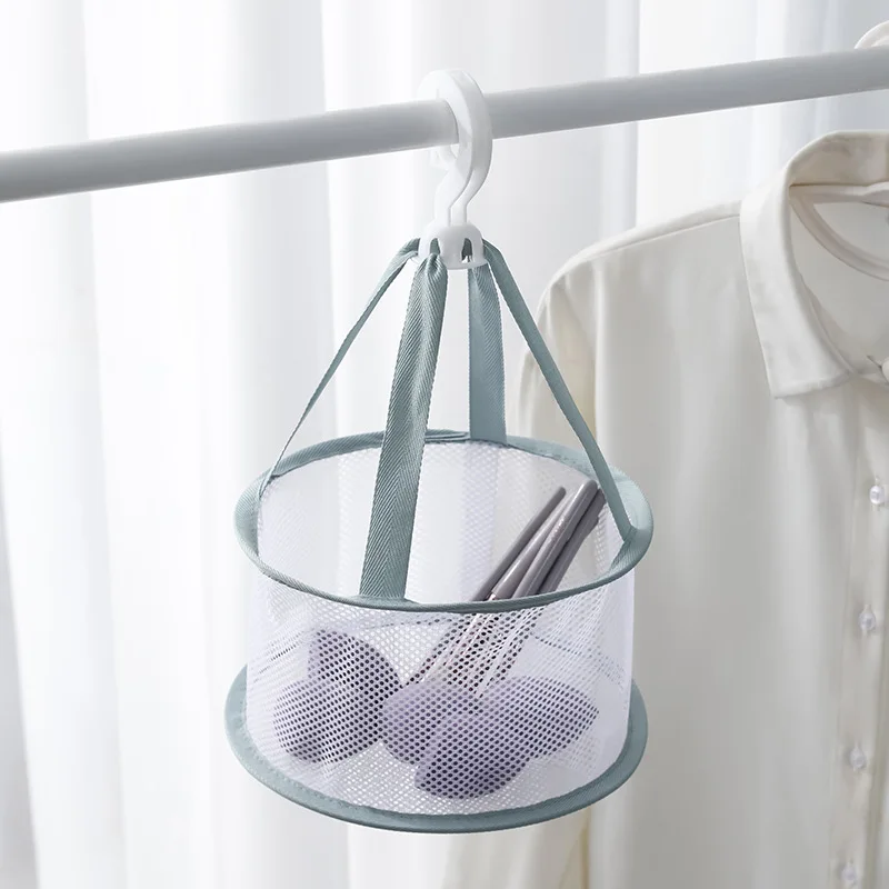 Clothes Drying Net Mini Underwear Socks Hanging Basket Dustproof Windproof Cosmetic Sponge Puff Brush Drying Net Laundry Storage 6