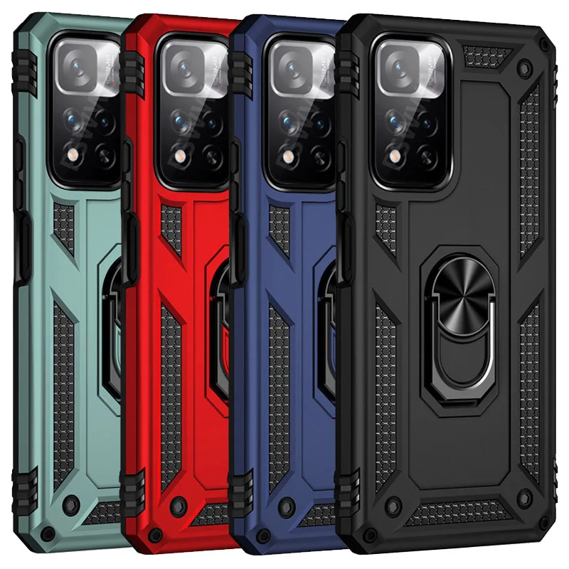Custodia antiurto per paraurti per armatura per Xiaomi Redmi Note 12 11 11S 10 Pro Max 11T 10T 10C 10S 5G X3 A1 X4 X5 13 12X Copertura per anello in metallo_voghion.com