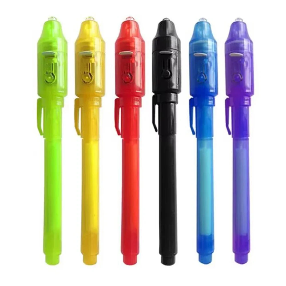 Invisible Ink Pen, Upgraded Spy Invisible Ink Pen With UV Light Magic Marker For Secret Message And Kids Halloween Goodies Bags Toy 6pcs