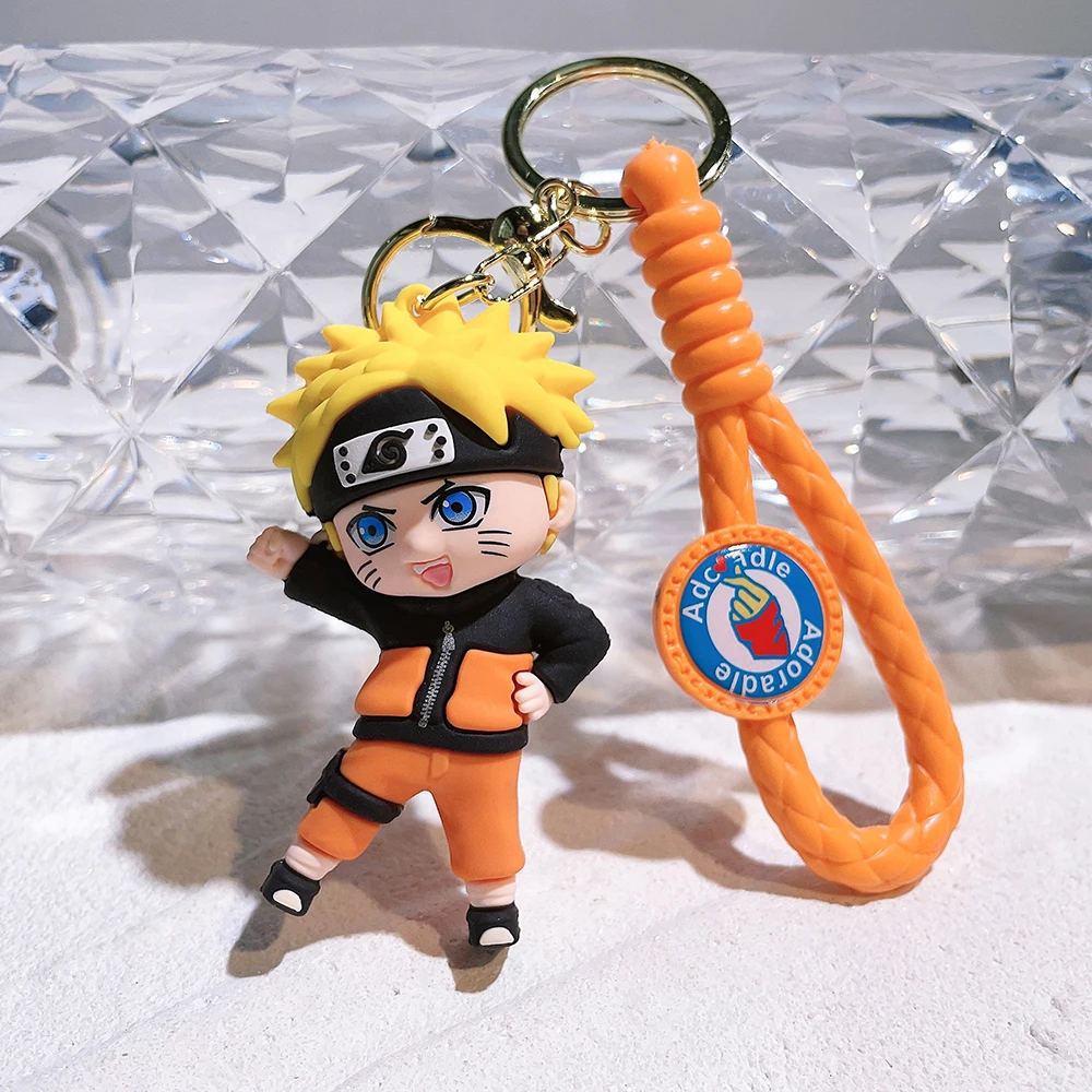 LLavero de Naruto de silicona 3D para niños, llavero de PVC