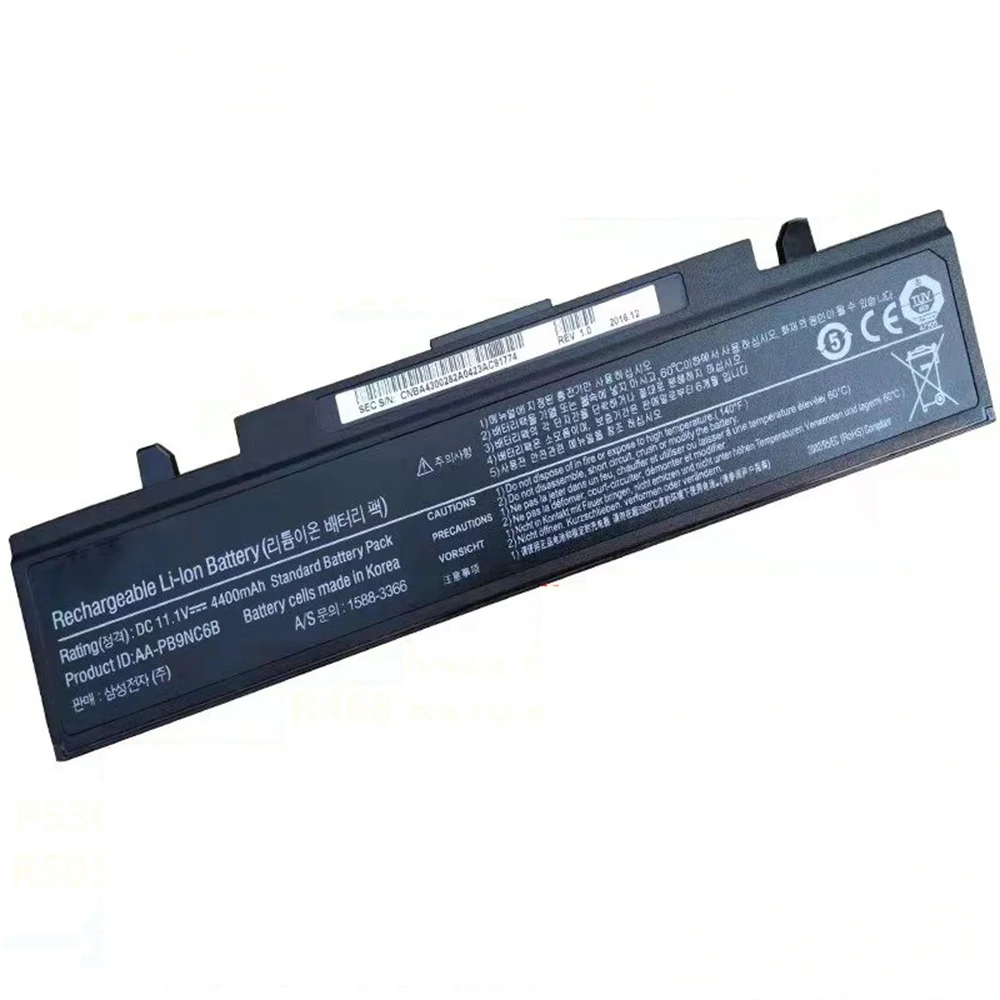 

AA-PB9NC6B for Samsung Laptop Battery NP-RV508 NT-RV508 P210 R408 R505 NP300E5C AA-PB9NS6B AA-PL9NC6W AA-PB9NC6W/E 11.1V 4400mA