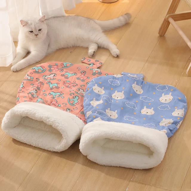 Cat Sleeping Bag Soft winter Fluffy Feel Thickened Pet Pocket Type Quilt Bed Soft Comfortable Warm Nest Pet Supplies 6