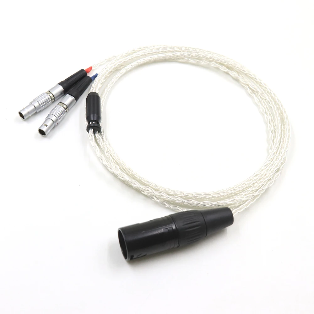 

HIFI 6.35 2.5mm 4 pin Xlr Silver 7N OCC Litz Earbud Upgrade Cable for Focal Utopia ELEAR Headphones Earphone