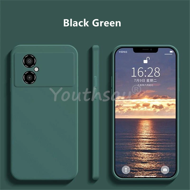 Original Liquid Silicone Case Poco M4 5G Case For Poco M4 Cover Shell Coque Funda Soft skin friendly Phone Case For Poco M4