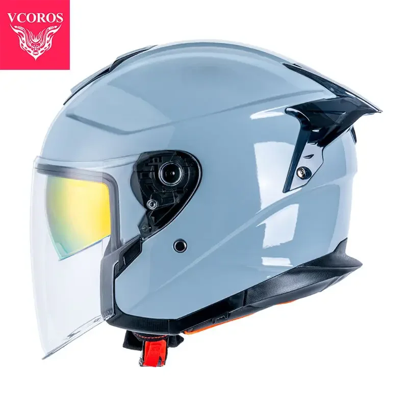 thumbnail image 1 of Casco de motocicleta italiano VCOROS Casco abierto de doble lente Casco de locomotora Cascos de moto de media cara Certificación ECE Casco de moto, 1 of 5
