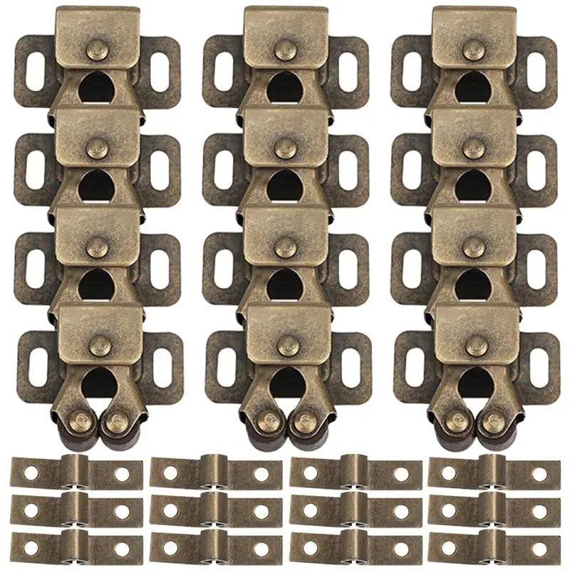 20pcs Latches Spring Cabinet Latches Cupboard Ball Roller Catch Ball Door Clip Double Roller Lock Door Latch Spring Buckle