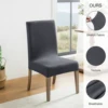 Jacquard Fabric Chair Covers Pure Color Elastic Chair Slipcover Removable Washable for Dining Room Kitchen Chair Protector Cover 4