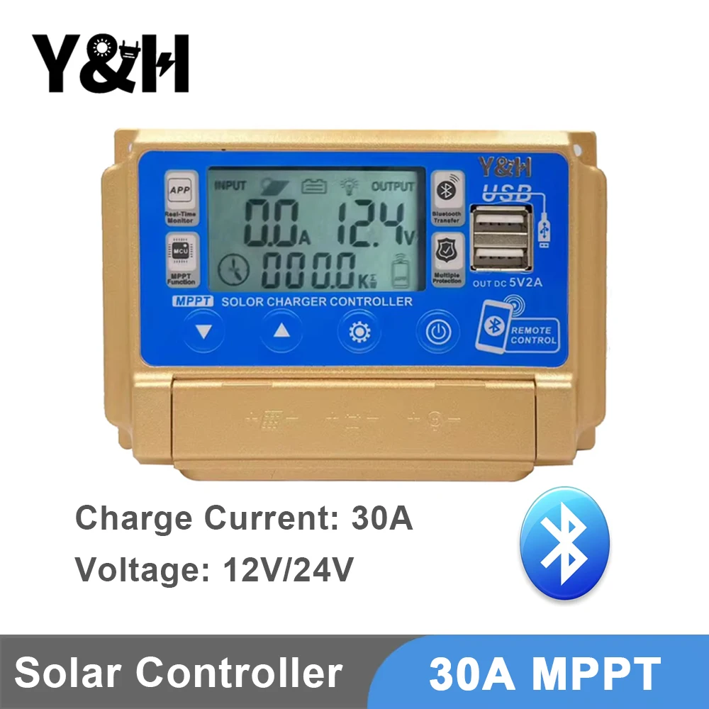30A Regolatore Di carica solare fotovoltaico LCD 12V /24V Per pannello solare CM3024Z Zencocco