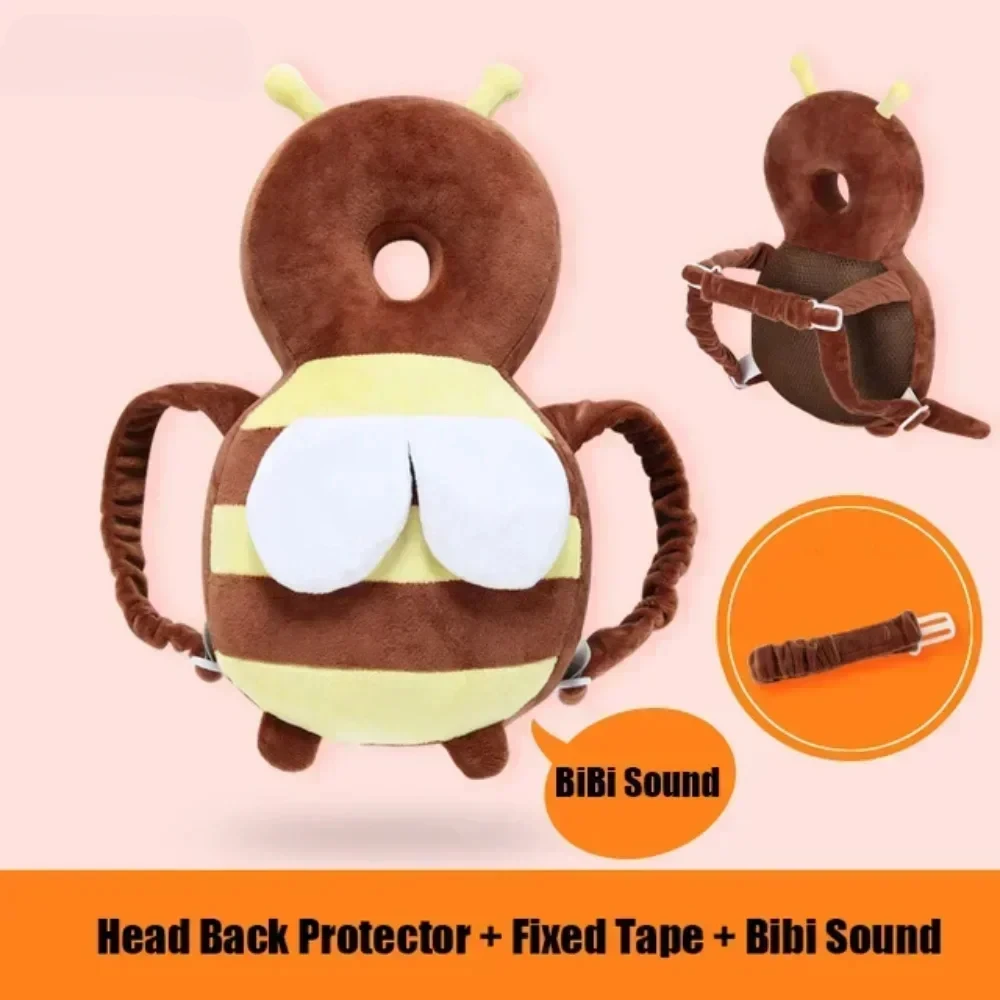 Prevention Fall Baby Protect Pillow Head Back Protector Learn Walk Headgear Prevent Injured Safety Pad Cartoon Bee Kids Pillows