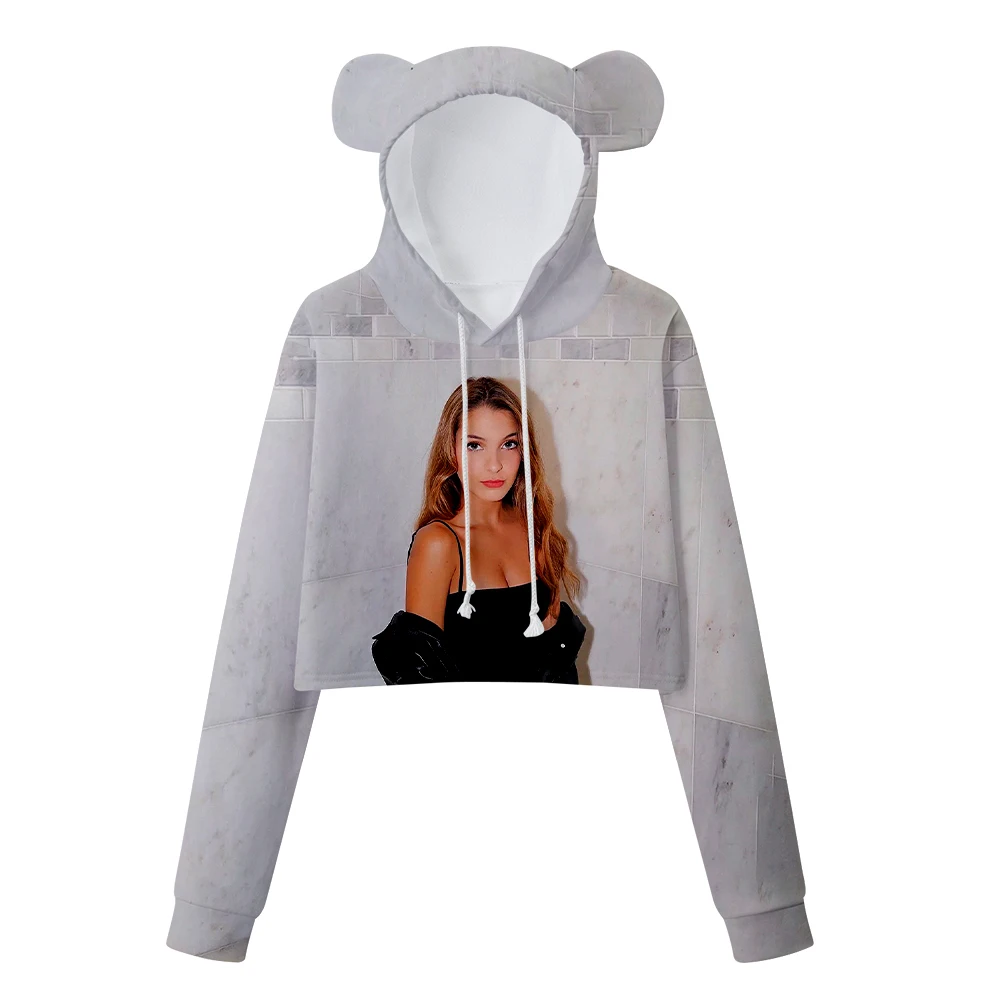 

Alexa Rivera 3D Hoodie Fashion Streetwear Bear Ears Hoodie Sweatshirt Sexy Women Cute Fashion Cropped Top Long Sleeve Pullover