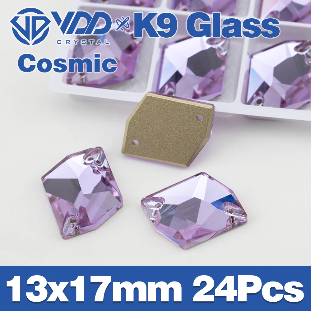 VDD S122 Violette Chamfer-Strasssteine aus hochwertigem K9-Glas zum Aufnähen, Kristall-Flachsteine zum Basteln, für Kleidung, Hochzeitskleider – Detail 8
