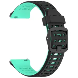 Sports Silicone Strap - 20mm/22mm Breathable Soft Bracelet Watchband - 20mm (Black blue)