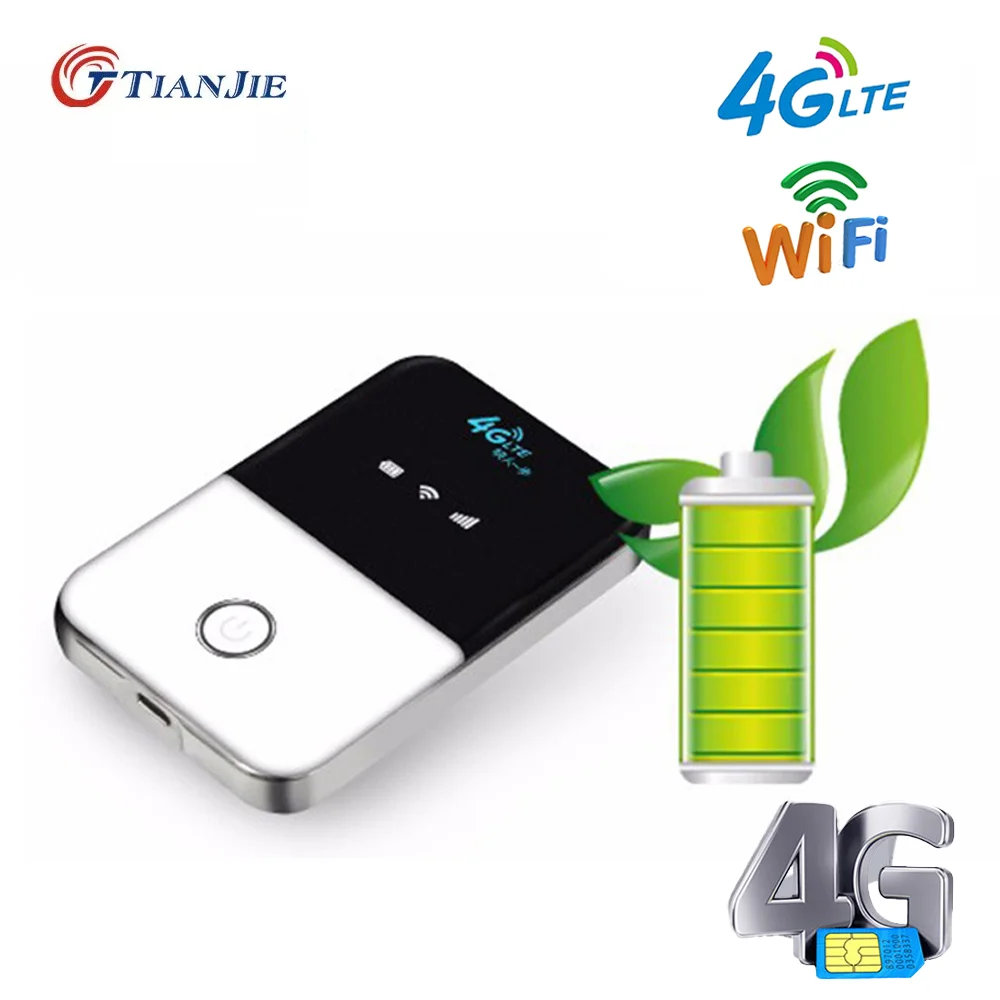TIANJIE 4G Wifi Router Lte Wireless mini Mobile Wi fi Portable Pocket Hotspot Car 3G 4G Unlocked modem With Sim Card Slot
