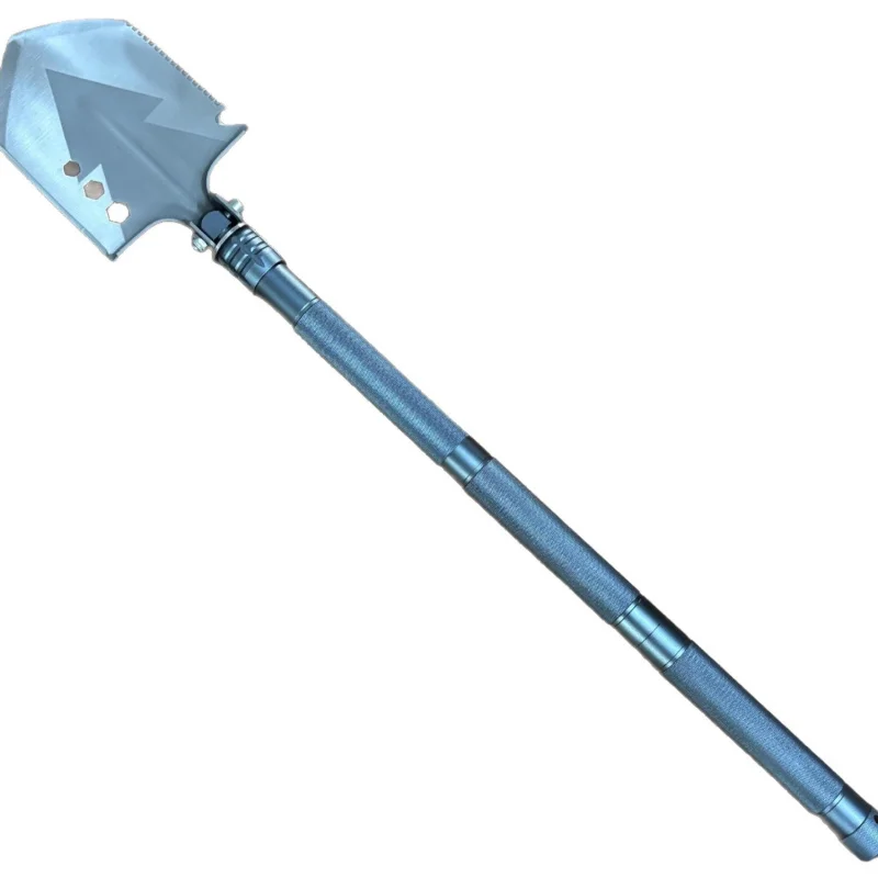 망간강 다기능 캠핑 삽, 자동차 하이킹 야외 생존을 위한 휴대용 접이식 군용 도구