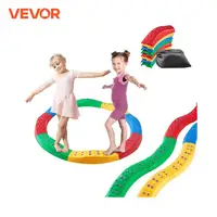 VEVOR Kids Balance Beam Toddler Stepping Stones Boards Non-Slip Sensory Training Montessori Toys for 2-6 Children’s Gift Outdoor