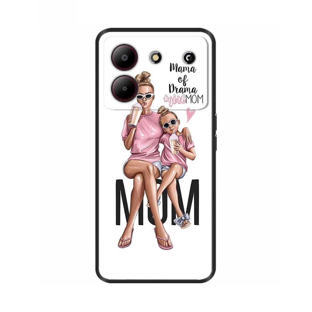Silicone Painted Soft Protective Black Cover with Cartoon Design