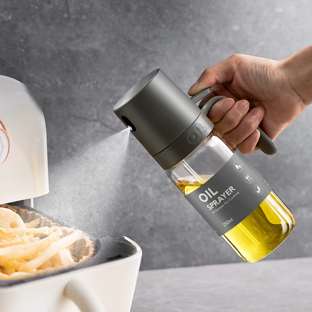 250ML Edible Oil Spritzer Versatile Refillable Spray Bottles Rust-Proof Olive Oil Mister for Air Fryer Grilling Baking