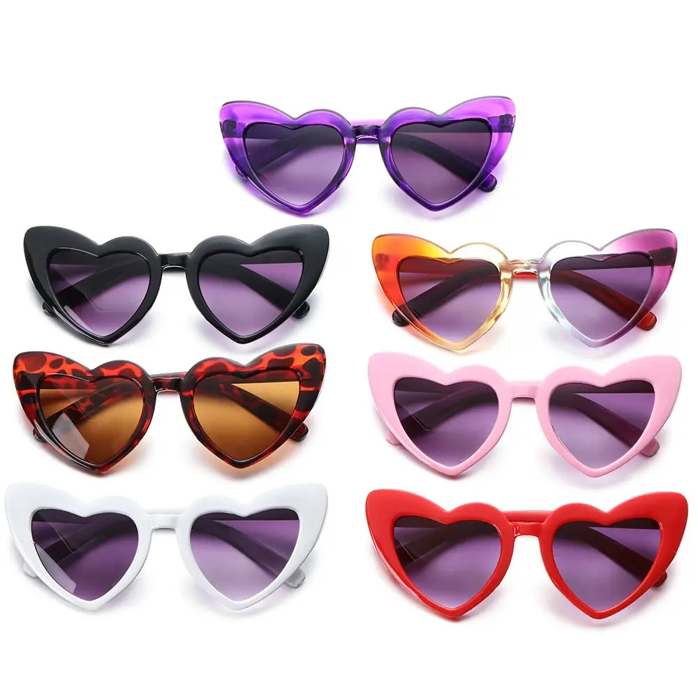 Boys Girls Heart-Shaped Vintage Glasses Kids Sunglasses Toddler Sunglasses Heart Sunglasses For 3-9 Years