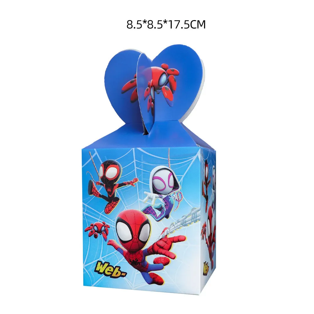 thumbnail image 1 of 6/24 piezas Disney Spiderman decoración de fiesta de cumpleaños caja de regalo de dulces bolsa de papel de palomitas de maíz para refrigerio bolsa de regalo de dulces de dibujos animados suministros p, 1 of 5