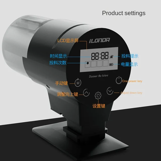 Automatic Fish Feeder Digital Display Intelligent Timing Feeder Fish Tank Fish Feeder Digital Display Feeder 5