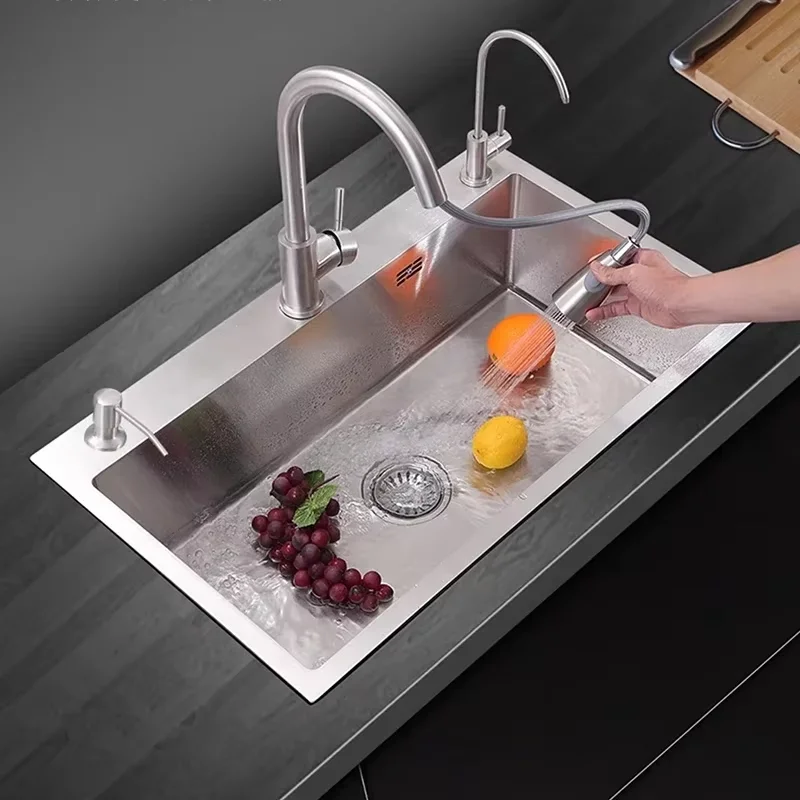 Stainless Steel Chinese Kitchen Sinks for Kitchen Sink Thickened Brushed Process Simple and Creative Sink for Restaurant