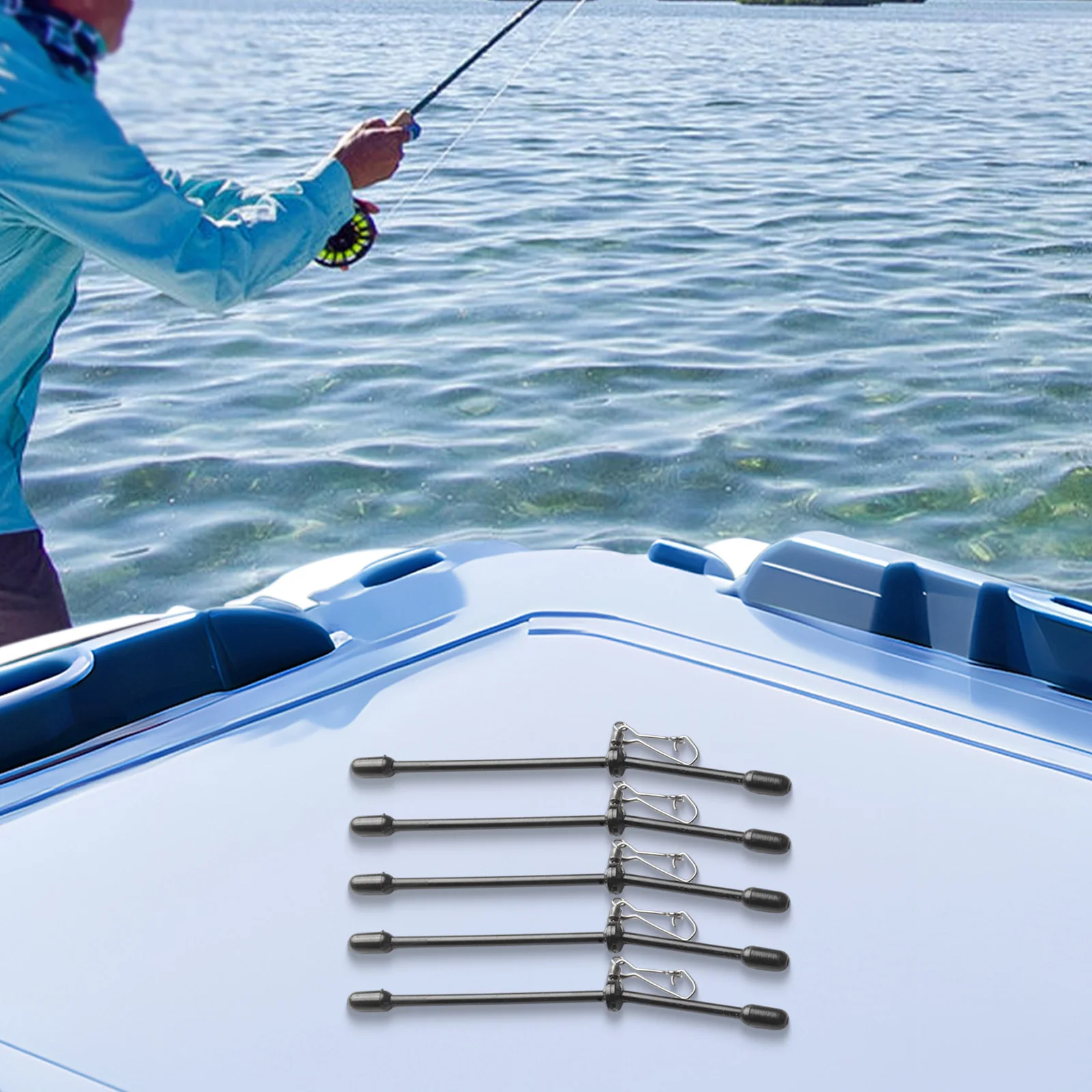 5 Stück Angeln Anti-Feeder Boom Spacer mit Druckknöpfen Balance Connector Tackle Rolling Swivel Snaps Balance Connector – Detail 28