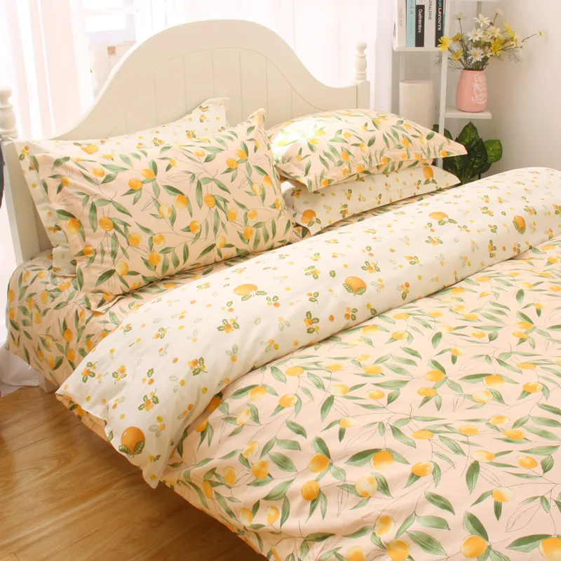 

Quilt cover pure cotton washed double dormitory single pastoral floral twill single piece quilt cover