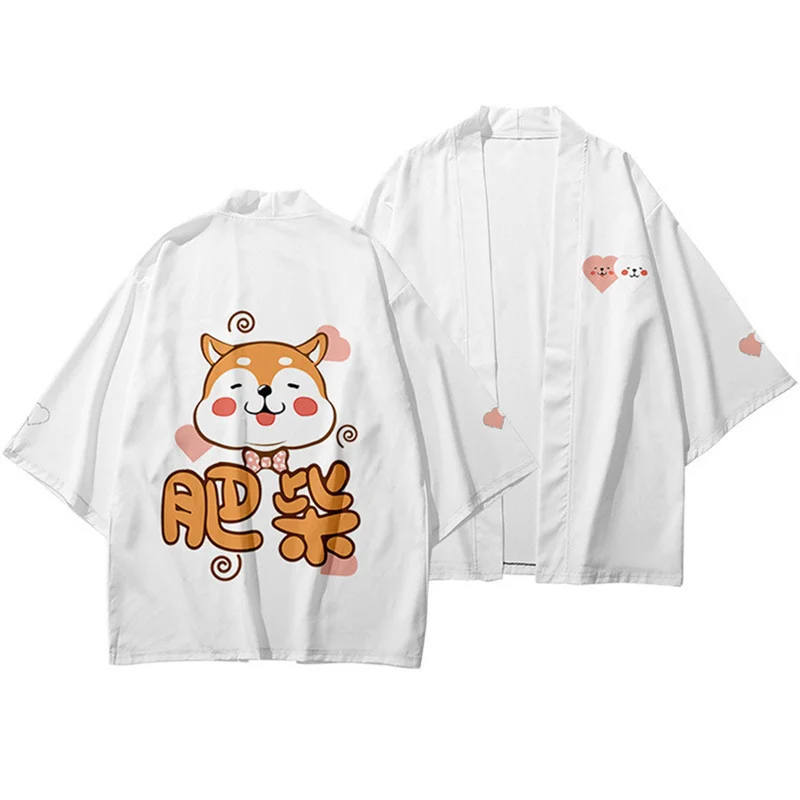 Cute Shiba Inu 3D Printing Japanese Kimono Haori Yukata Women/Men Fashion Summer Casual Cool Short Sleeve Streetwear