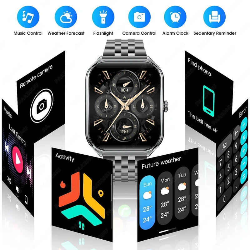 2025 Nuovo Smartwatch da 0,25 pollici Ultra-sottile Bluetooth Chiamata Monitor di salute Orologio IP68 Impermeabile 100 Sport Braccialetto intelligente per Xiaomi - immagine 6