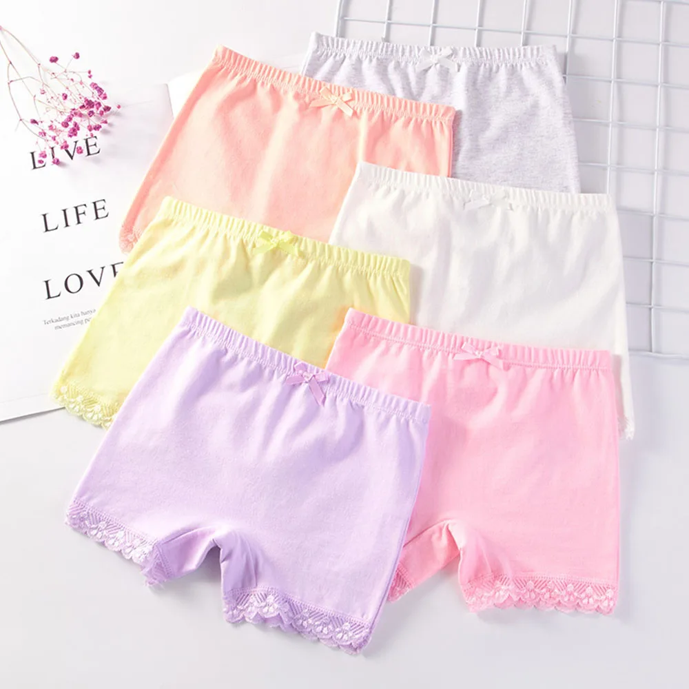 

2Pcs/Lot Girls Solid Color Safety Panties High Quality Cotton Dry and Breathable Multicolor Available for Girls 2-11 Years Old