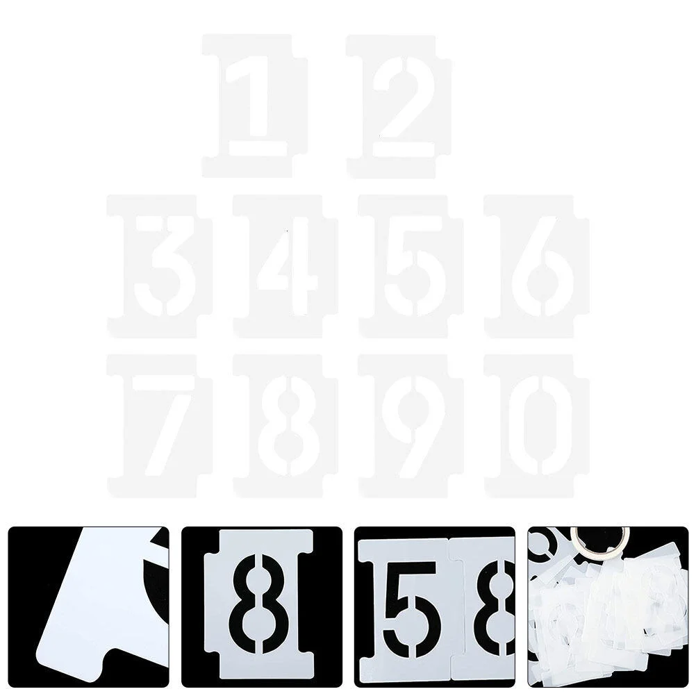 

Hollow Numbers Reusable Stencils Curb Painting Address Spray Wall Signs Graffiti