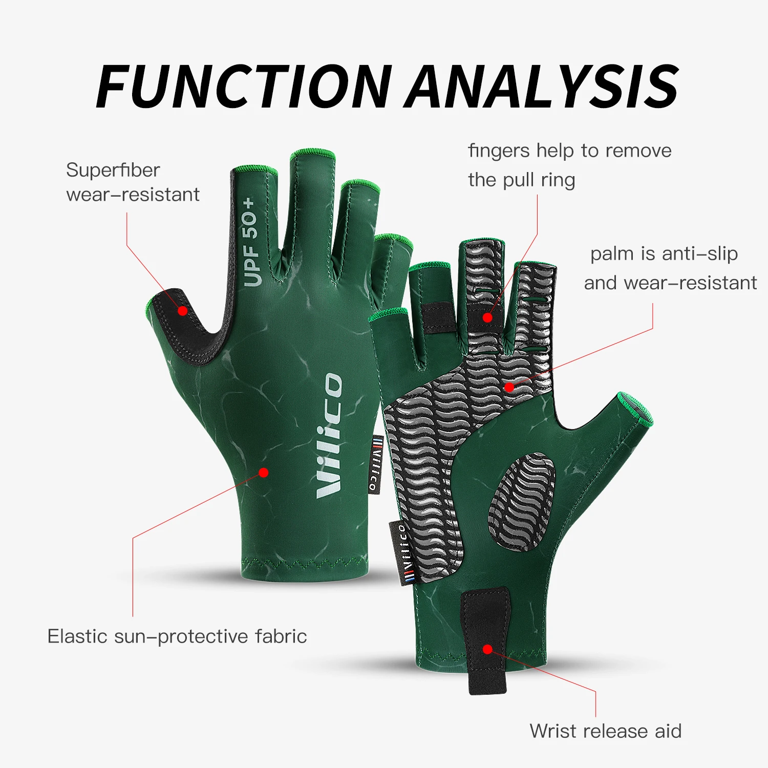 Outdoor Cycling Fishing Gloves,Half Finger Non Stick Bait Fishing,Wear-Resistant And Anti Slip Gym Gloves