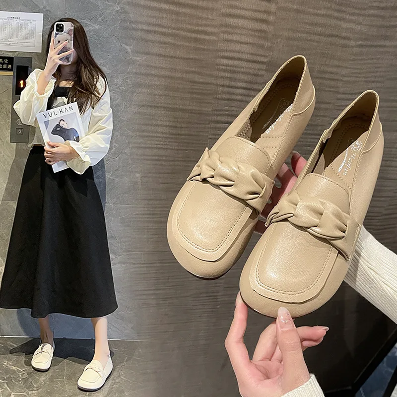 

Винтажные туфли для отдыха на весну/лето, новинка, с круглым носком и закрытым носком, для ленивых, одна обувь с мягкой подошвой, оптовая продажа