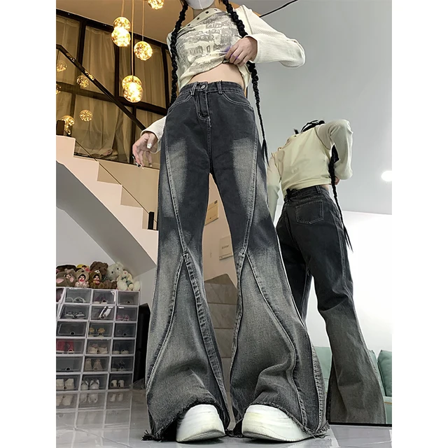 Jeans Donna Y2K Vita Bassa - Stile Gotico, Larghi, Gamba Dritta, Denim, Streetwear, Casual - Foto 10