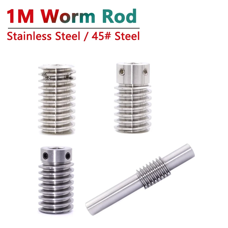 Eixo da Haste do Verme para Uso com Módulo Worm Gear Aço Inoxidável Aço 45 1pc