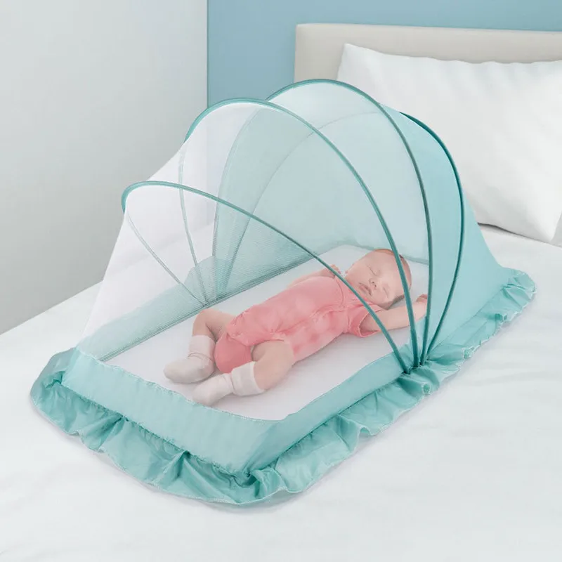 Portátil Dobrável Berço Mosquito Net, Criptografado Crianças Yurt, Berço Tent Bed, almofada de dormir, instalação gratuita