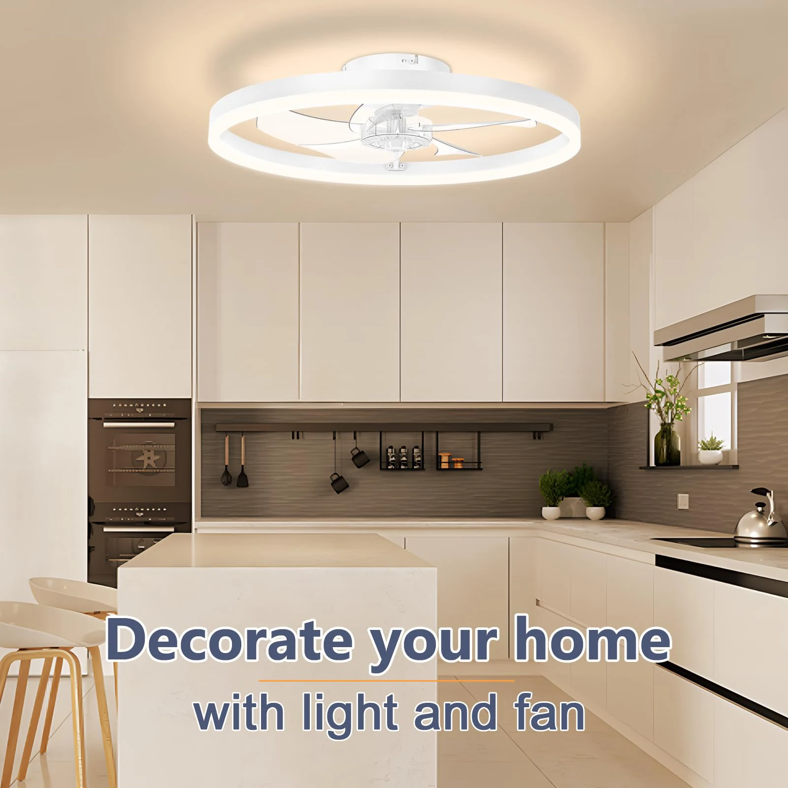IRALAN Modern Ceiling Fan LED Light Easy To Install Ultra-thin Acrylic Shell Infinitely Dimming Lighting Household Decoration ceiling fan,led ceiling fan lights,led fan light,led ceiling lights
