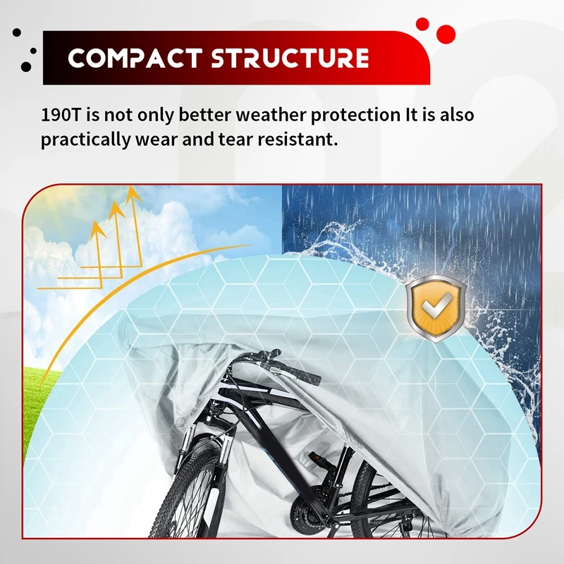 Waterproof Bike Cover Heavy Duty XL Bicycle Covers UV Rain Snow Dust For Mountain Road Electric Bike Outdoor Storage
