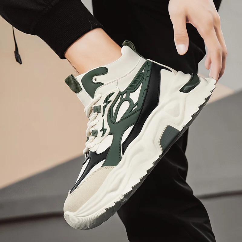 Herren High Top Ankle Boots Für Komfort Mode Sneaker Freizeitschuhe_voghion.com