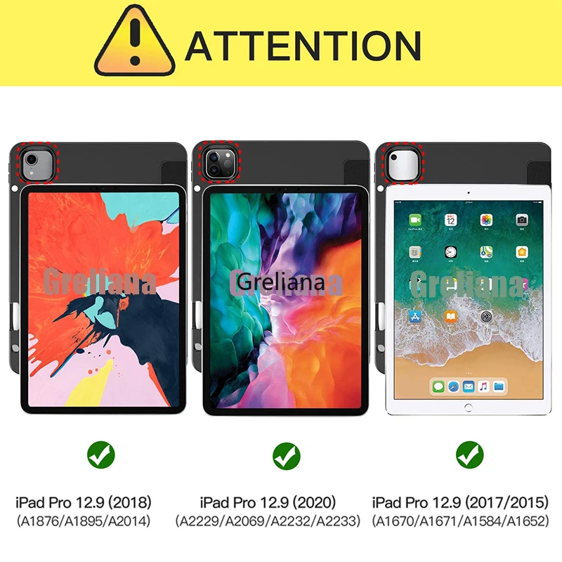 IPad PRO 12.9 2020 Gen Coque  ø ĵ Ŀ, iPad Pro12.9 2015 2017 ̽ ڵ  ũ + ũ ʸ + 